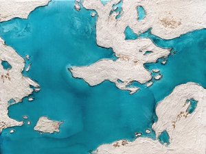 Turquoise Coastal Abstract by Alyson Storms