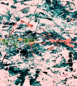 Blush Teal Abstract Strokes by Alyssa Hamilton