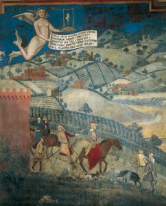 Effects of Good Government in Country (detail) by Ambrogio Lorenzetti