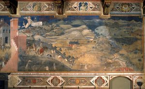 Effects of Good and Bad Government in the City and the Countryside (detail) by Ambrogio Lorenzetti