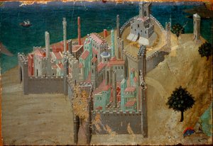 View of a Fortified Town Near the Sea (Detail)
