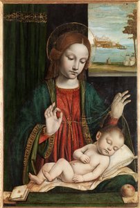 Madonna and Sleeping Child (Madonna of the Veil) by Ambrogio da Fossano (c.1460 1523)