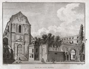 The Church of the Blancs Manteaux in the Marais District in Paris by Ambroise Louis Garneray