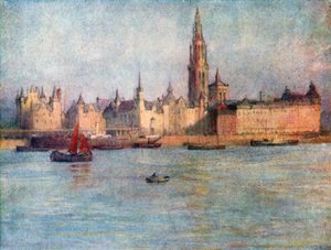 The Roadstead from the Tete de Flandre, Antwerp by Amedee (after) Forestier
