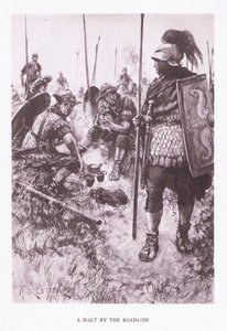 A Halt by the Roadside (illustration from The Roman Soldier)