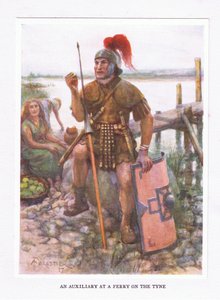 An Auxiliary at a Ferry on the Tyne (illustration from The Roman Soldier)