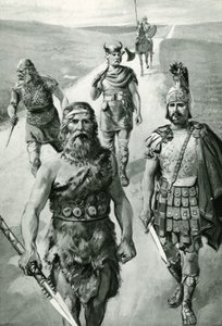 Roads of England: Ancient British Chief, Roman Soldier, Saxon, Dane, and Norman by Amedee Forestier