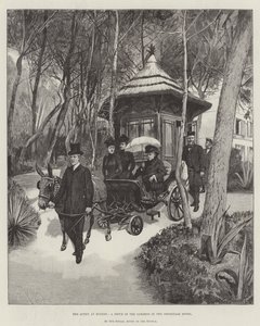 The Queen at Hyeres, a Drive in the Gardens of the Hermitage Hotel by Amedee Forestier