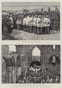 The Roman Catholic Pilgrimage to Lindisfarne, Holy Isle, on the Northumberland Coast by Amedee Forestier