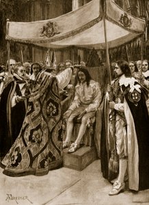The anointing of Charles I by George Abbot, Archbishop of Canterbury, at Westminster Abbey, on Candlemas Day, 1626 by Amedee Forestier