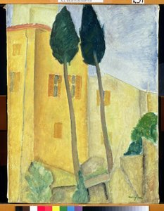 Cypress Trees and House, 1919 by Amedeo Modigliani