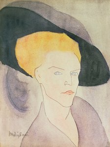 Head of a Woman wearing a hat, 1907