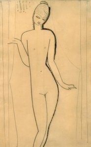 Naked Young Girl – Caryatid by Amedeo Modigliani