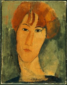 Young Woman with Red Hair Wearing a Collar by Amedeo Modigliani