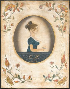 Woman Holding a Rose by American 19th Century