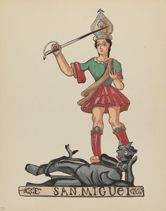 Plate 38: St. Michael: From Portfolio "Spanish Colonial Designs of New Mexico" by American 20th Century