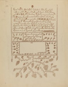 Plate 3: Pecos Book of Visitations: From Portfolio "Spanish Colonial Designs of New Mexico" by American 20th Century