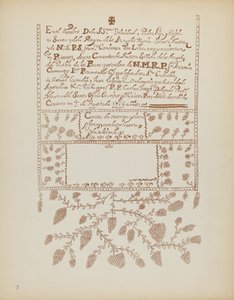 Plate 3: Pecos Book of Visitations: From Portfolio "Spanish Colonial Designs of New Mexico" by American 20th Century