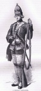 A British Grenadier, illustration from Cassells History of the United States published by Cassell, Petter & Galpin, c.1900 by American English school