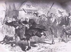 Flight of Hutchinson Before the Rioters, Illustration from Cassell