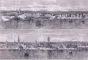 New York in the middle of the nineteenth century, illustration from Cassells History of the United States by American English school
