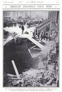 Collapse of part of the subway tunnel on Park Avenue, New York City, USA, 22 March 1902 by American Photographer (after)
