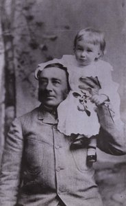 Franklin D Roosevelt, American politician and 32nd President of the United States, as a young child with his father
