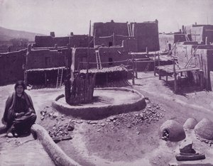 Inner court of a Pueblo town, Arizona by American Photographer (after)