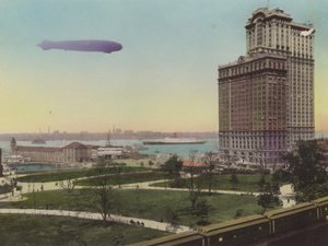 New York: Pier No 1, North River; Battery Park and Whitehall Building by American Photographer (after)
