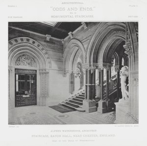 Staircase, Eaton Hall, near Chester, England by American Photographer (after)
