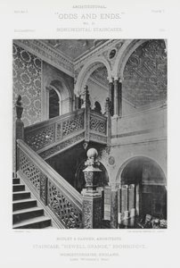 Staircase, Hewell Grange, Bromsgrove, Worcestershire, England by American Photographer (after)