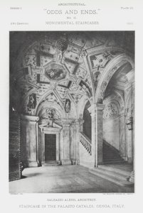 Staircase in the Palazzo Cataldi, Genoa, Italy by American Photographer (after)