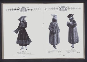 Two-page spread from The Theater of Fur Fashion by American Photographer (after)