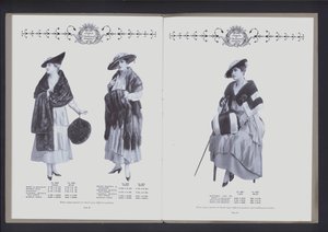 Two-page spread from The Theater of Fur Fashion by American Photographer (after)