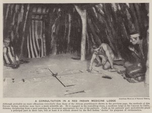 A Consultation in a Red Indian Medicine Lodge by American Photographer