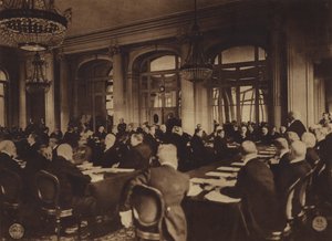 America in World War I: Georges Clemenceau, Premier of France, Delivering to the German Delegates the Allies