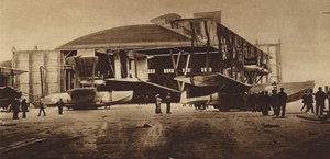 America in World War I: NC-3 and NC-4 in front of their hangar ready for the trans-Atlantic flight