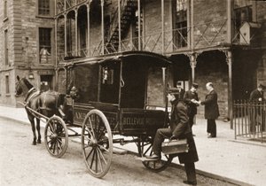 An ambulance at Bellevue Hospital, New York City, 1896 by American Photographer