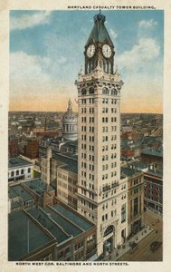 Baltimore, MA: Maryland Casualty Tower Building, North West Corner Baltimore and North Streets