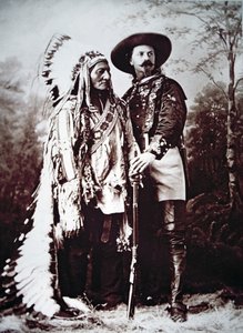 Chief Sitting Bull on tour with Buffalo Bill Cody and his Wild West Show by American Photographer