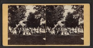 Children and playground, Oneida Community, New York State, c.1870 by American Photographer