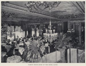 Famous Dining-Room of the Hotel Savoy by American Photographer