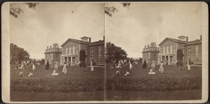 Front of the Mansion and lawn, Oneida Community, New York State, circa 1870