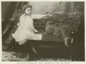 Helen Keller and her dog by American Photographer