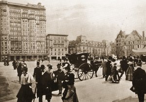 In front of the Plaza Hotel, New York City, 1896 by American Photographer