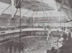 Long Beach, California: Interior of Bath House by American Photographer