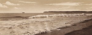 San Diego: Surf at Coronado Beach, Point Loma in the distance, San Diego