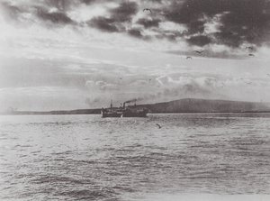 Steamer Oshkosh Leaving Long Beach on its Maiden Voyage by American Photographer