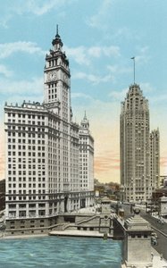 Wrigley Building and Tribune Tower by American Photographer