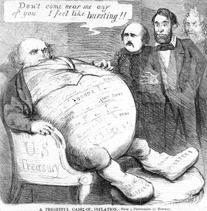 A Frightful Case of Inflation, c.1863 by American School